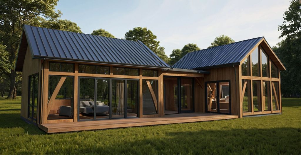 Small contemporary house timberframe 70m2